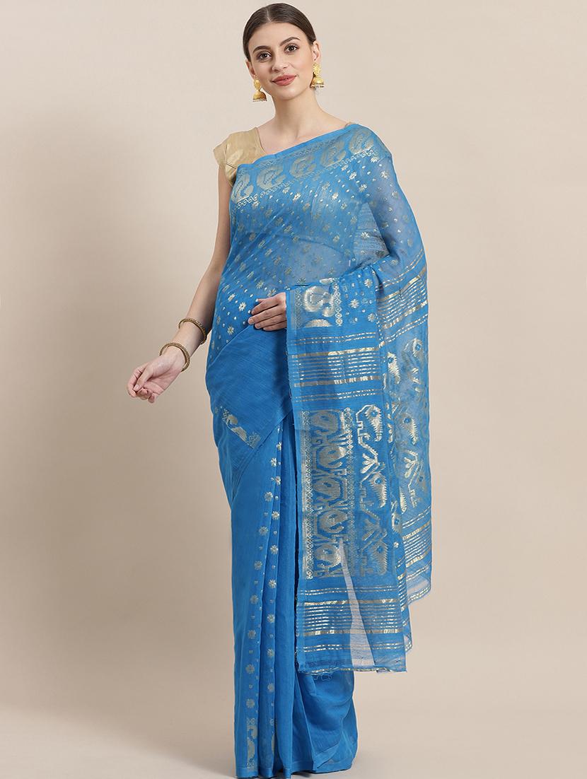 self design jamdani saree - 17533256 - Zoom Image - 0