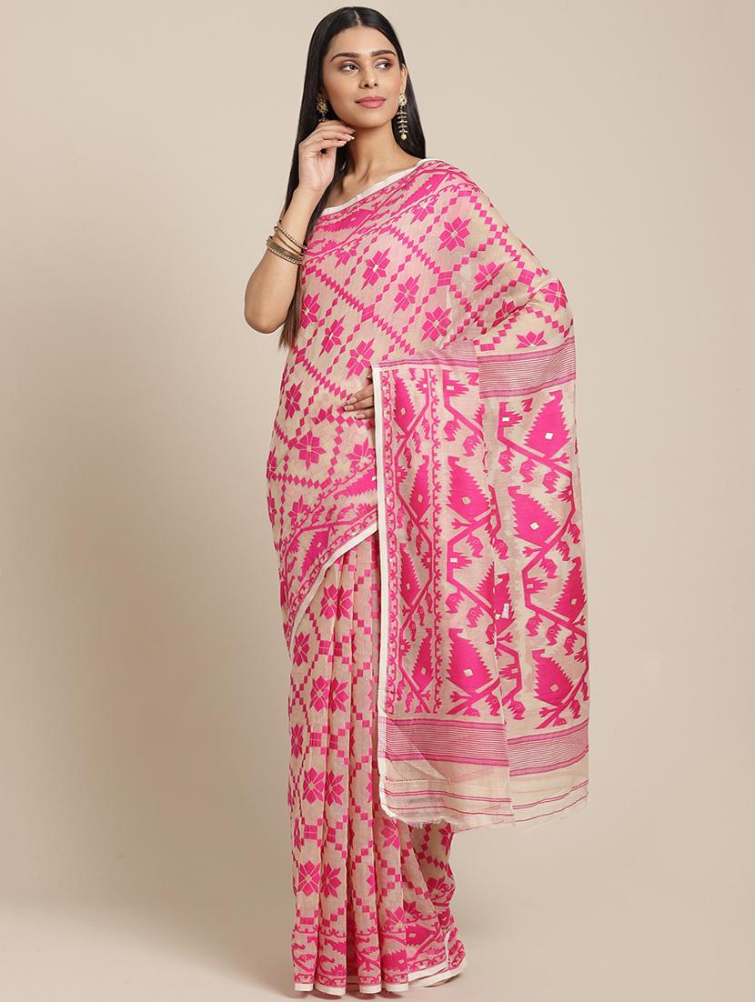 self design jamdani saree - 17533266 - Zoom Image - 0