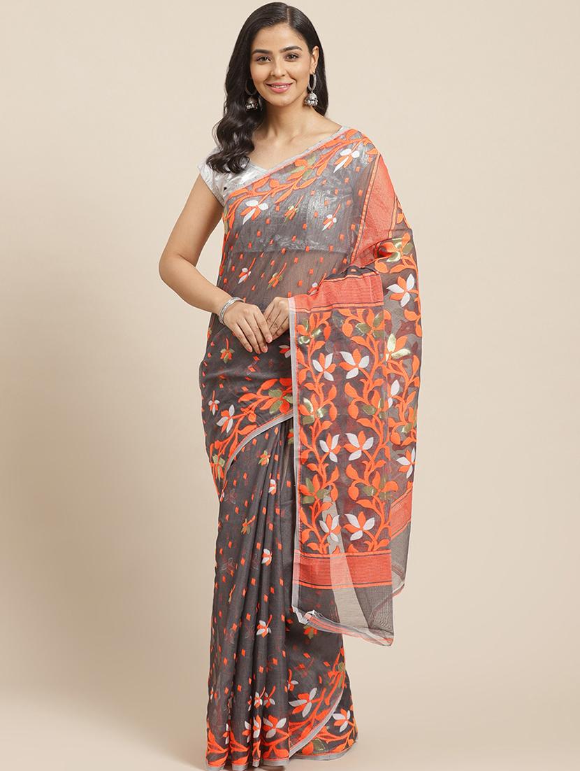 self design jamdani saree - 17533270 - Zoom Image - 0