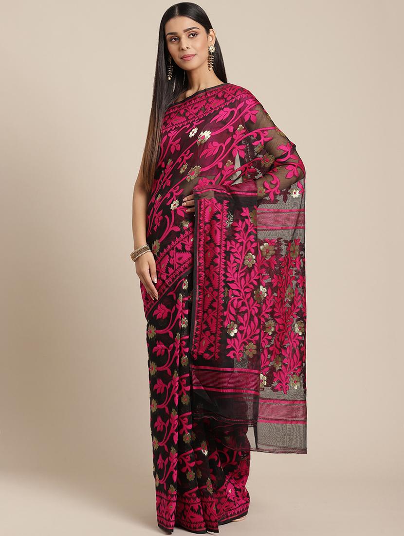 self design jamdani saree - 17533286 -  Zoom Image - 0