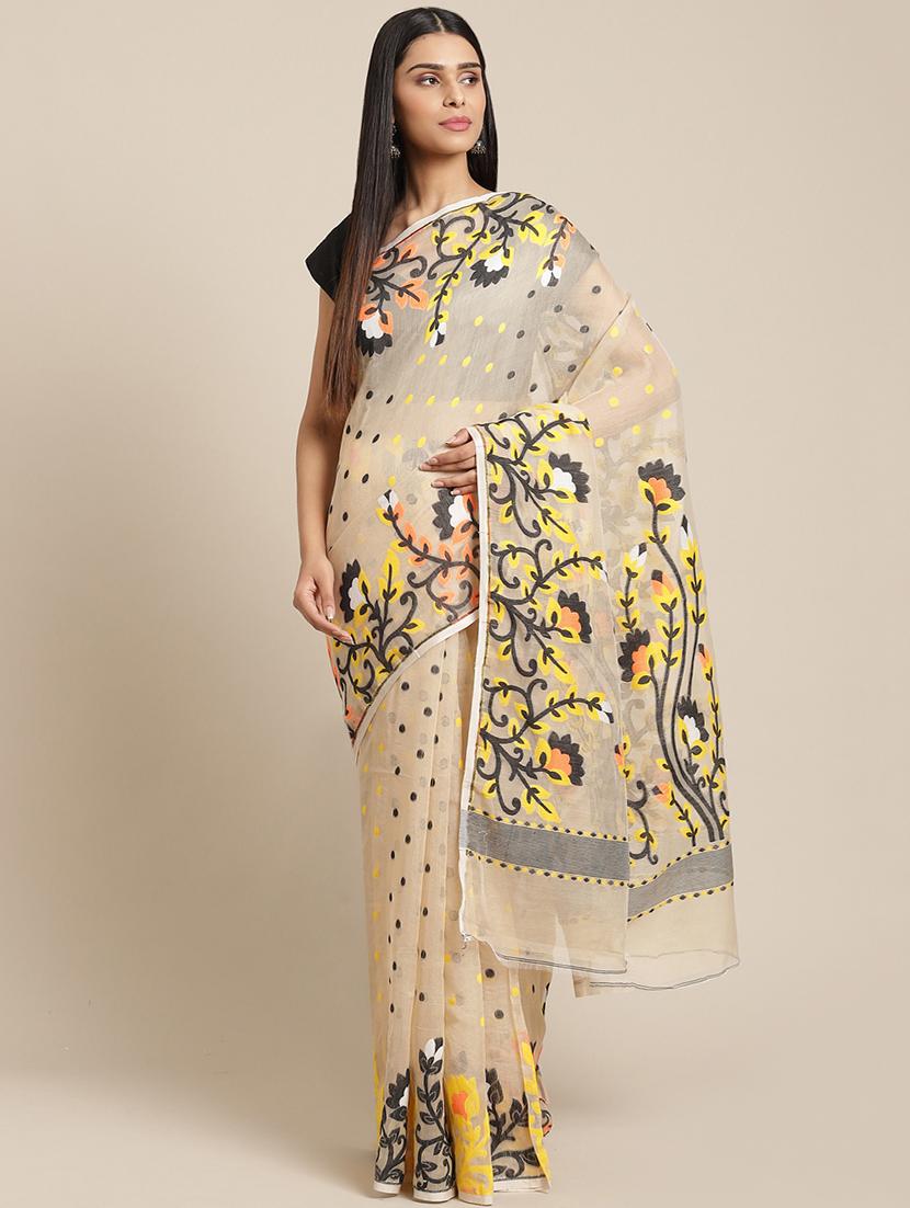 self design jamdani saree - 17533287 - Zoom Image - 0