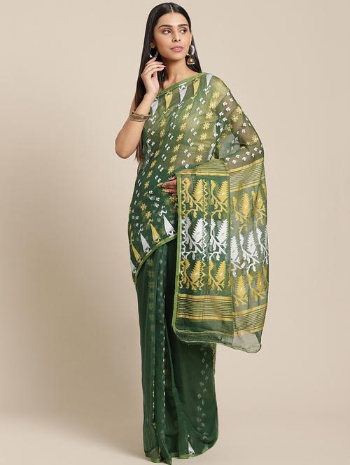 self design jamdani saree - 17533308 -  Standard Image - 0