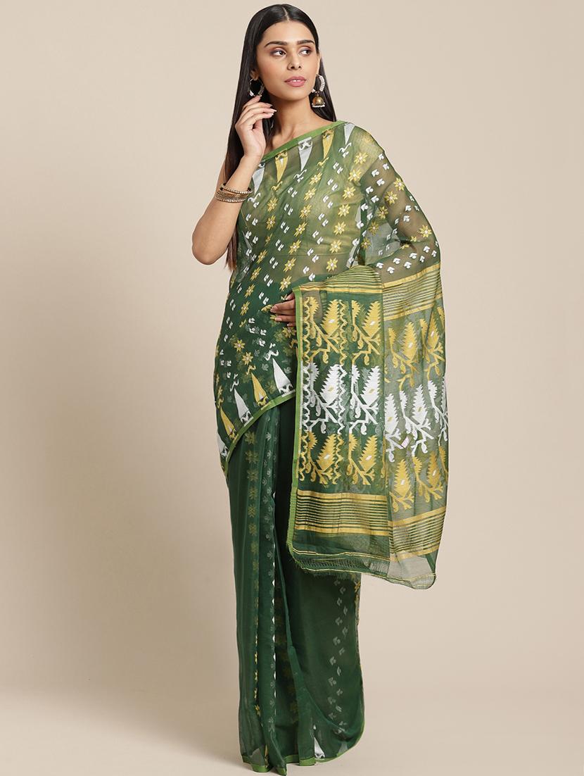 self design jamdani saree - 17533308 -  Zoom Image - 0