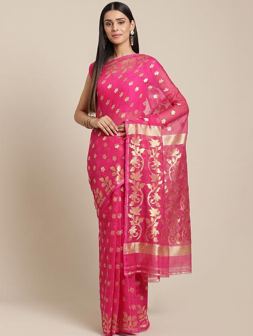 self design jamdani saree - 17533310 - Standard Image - 0