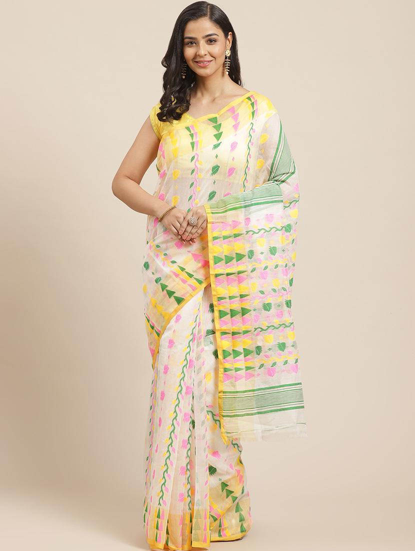 self design jamdani saree - 17533317 -  Zoom Image - 0