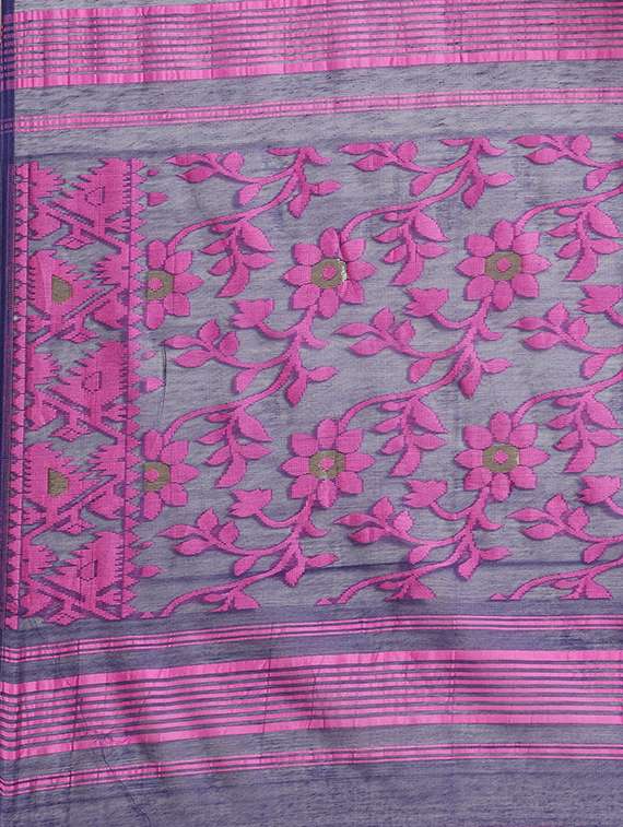 women's floral blue colored saree - 17533319 - Standard Image - 3
