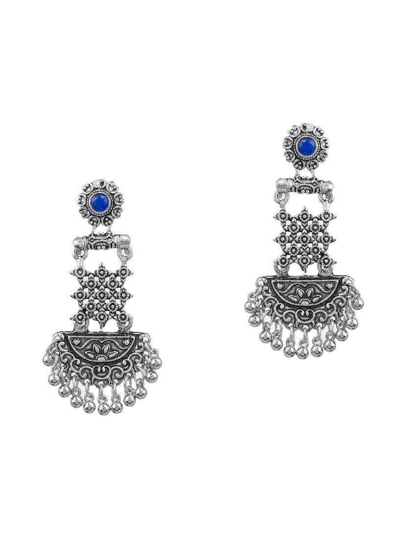 silver brass drop earring