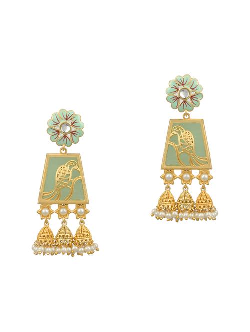 gold brass drop earring - 17533715 - Standard Image - 0