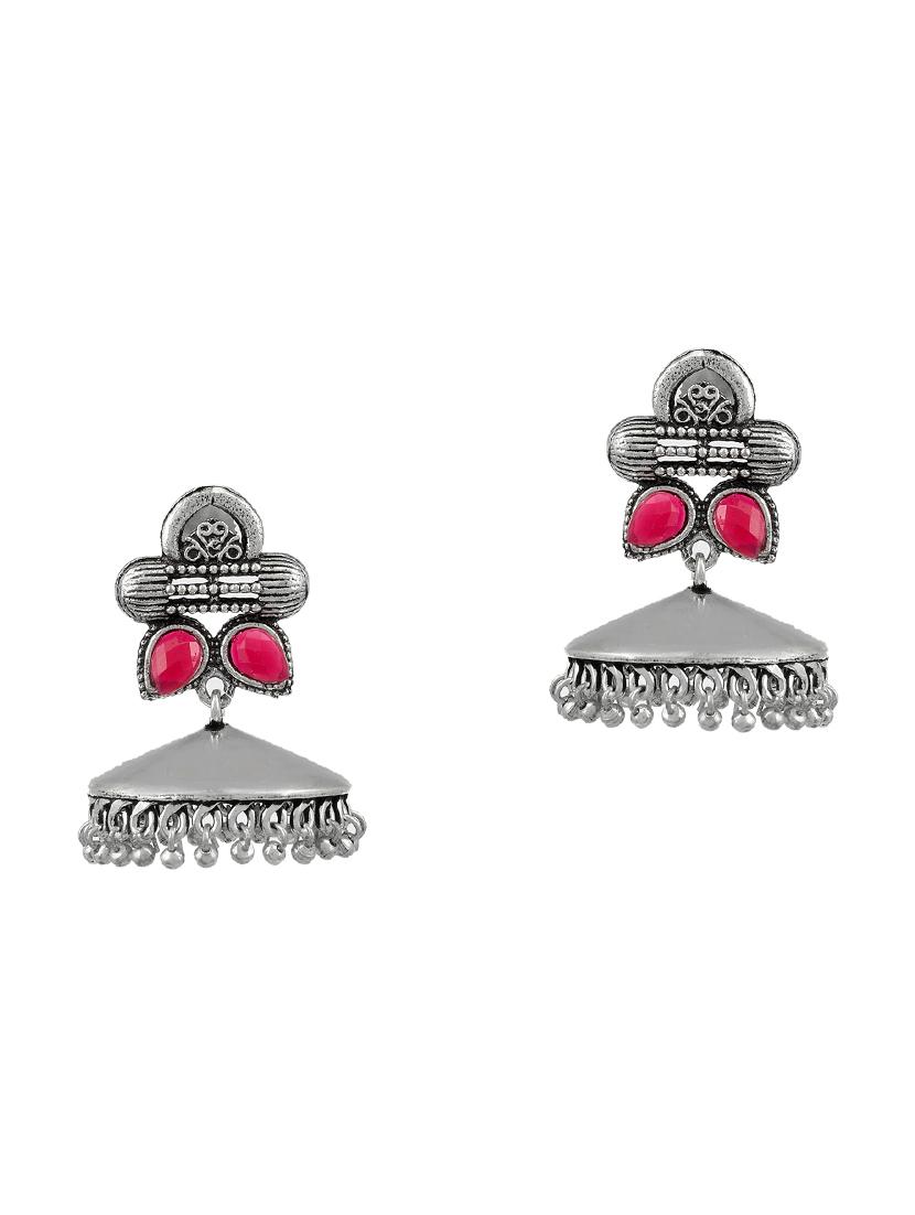 silver brass jhumka earring - 17533741 -  Zoom Image - 0