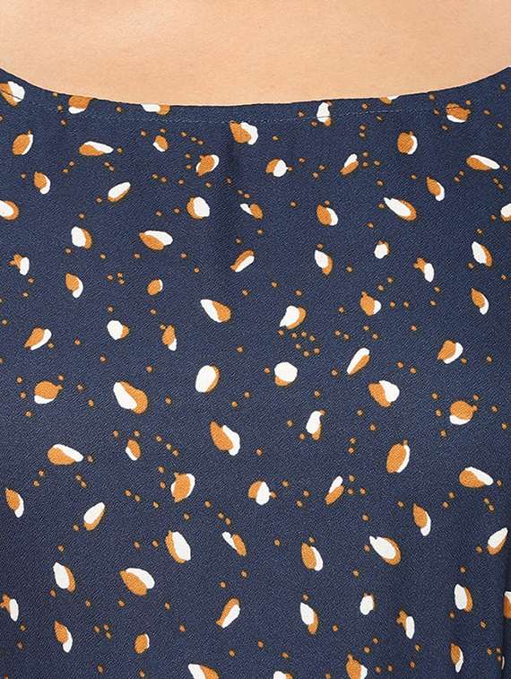 round neck printed fit & flare dress - 17533934 -  Standard Image - 3