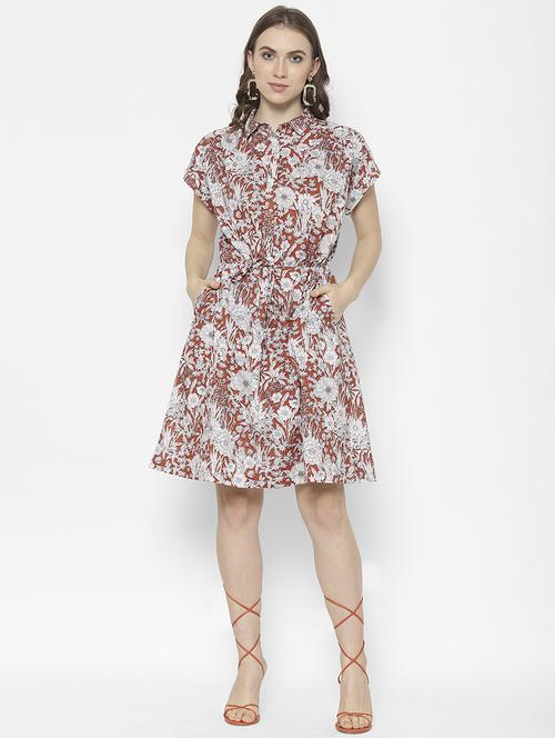 tie front floral shirt dress - 17534006 -  Standard Image - 0