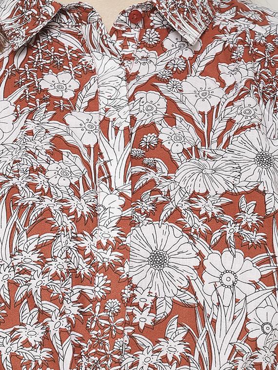 tie front floral shirt dress - 17534006 - Standard Image - 3