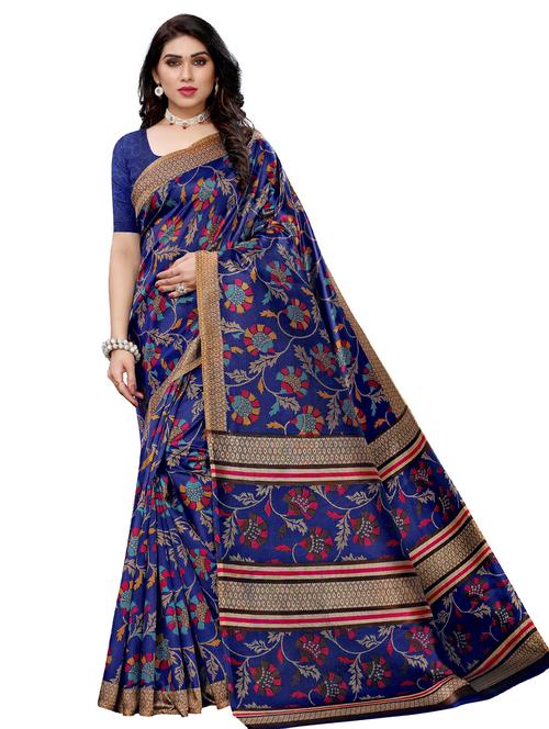 floral printed saree with blouse - 17534269 - Standard Image - 0