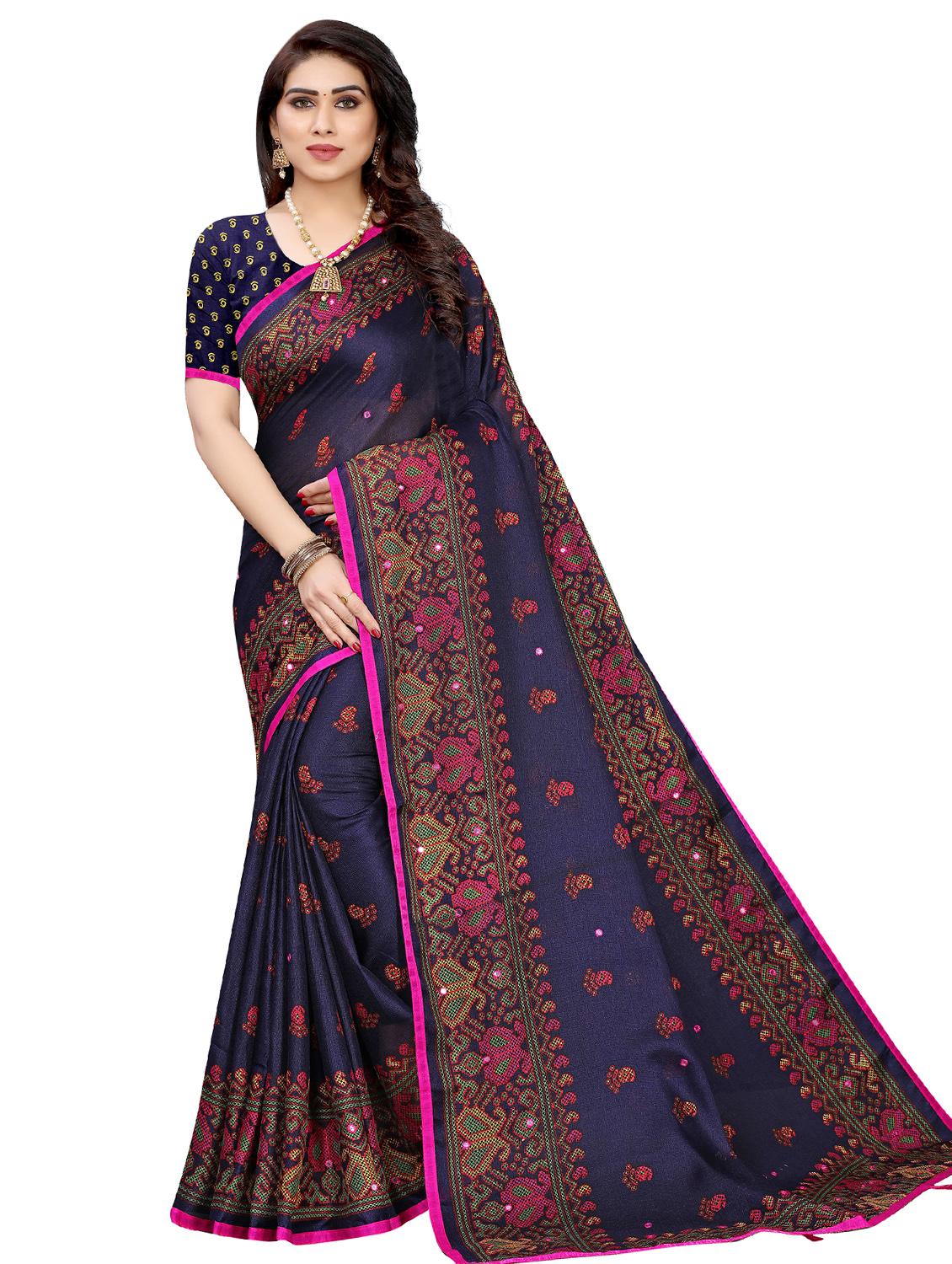 mirror work mustard saree  - 17534295 -  Zoom Image - 0