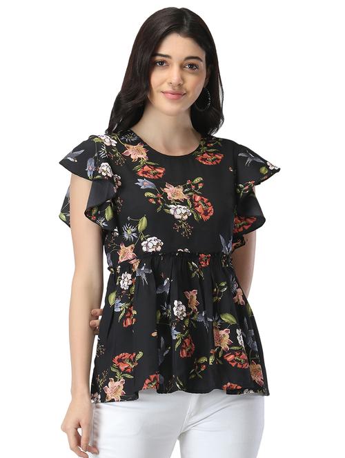 ruffle detail floral top  - 17534803 -  Standard Image - 0
