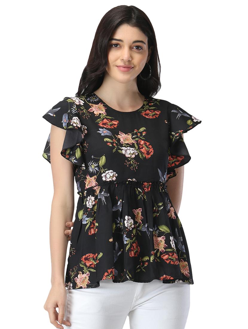 ruffle detail floral top  - 17534803 -  Zoom Image - 0