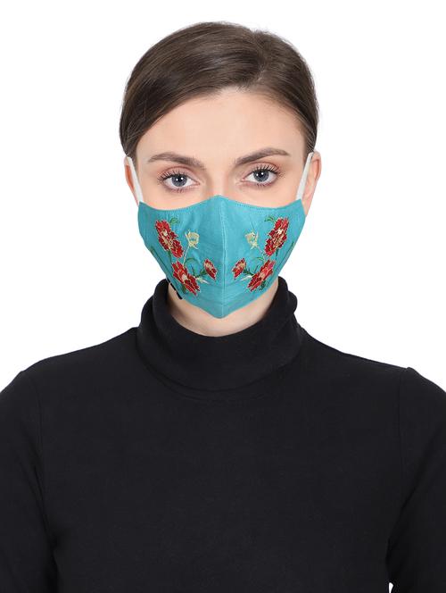 green cotton decorative women mask - 17535000 -  Standard Image - 0