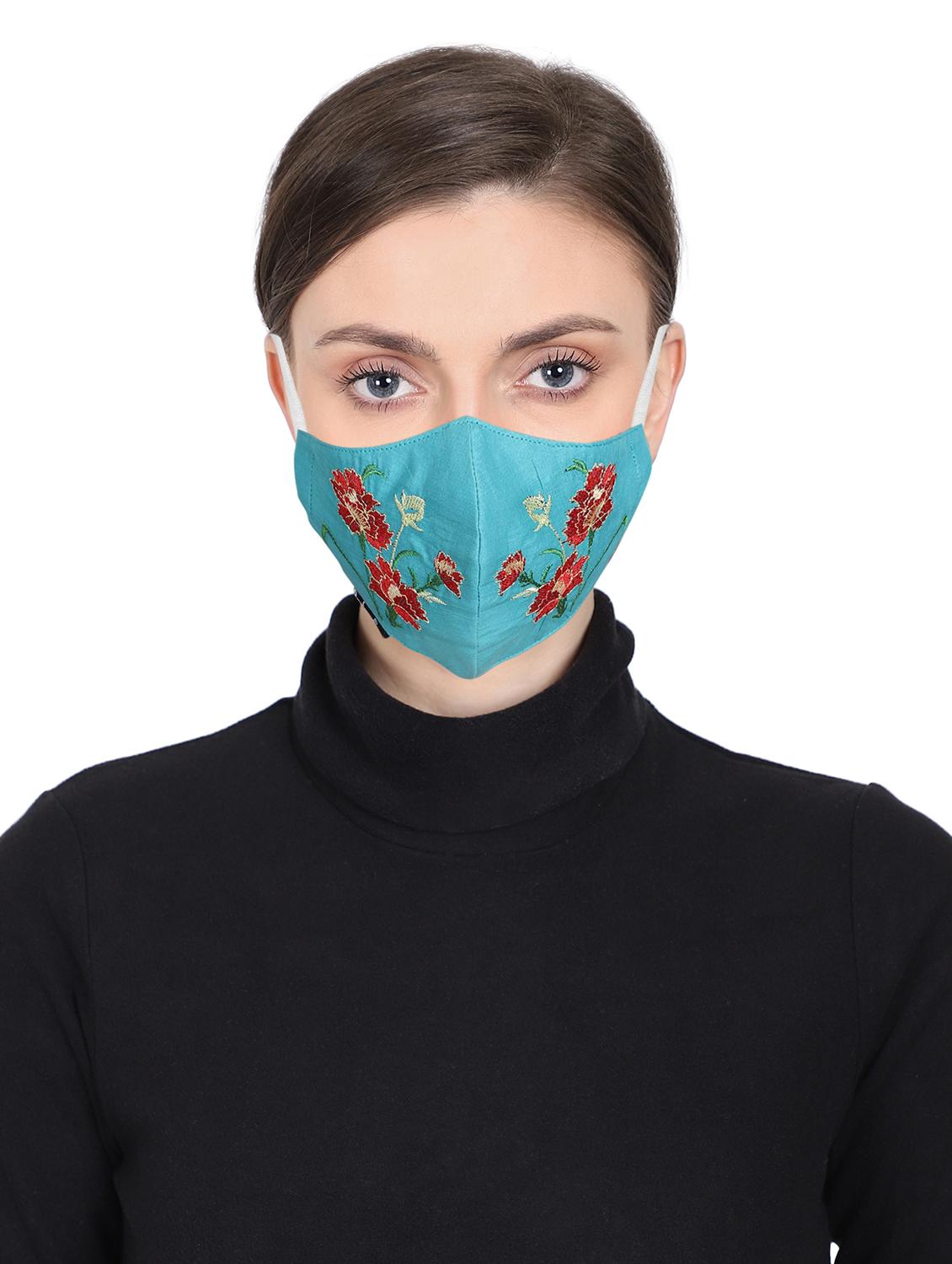 green cotton decorative women mask - 17535000 -  Zoom Image - 0