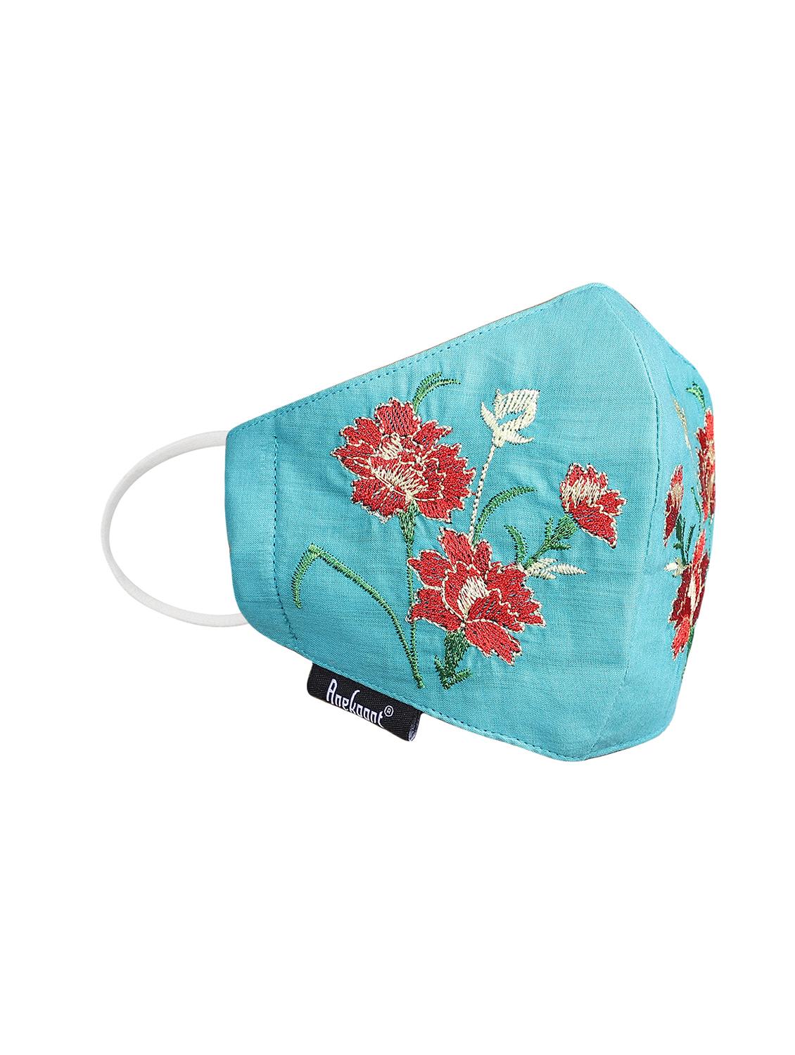 green cotton decorative women mask - 17535000 - Standard Image - 3