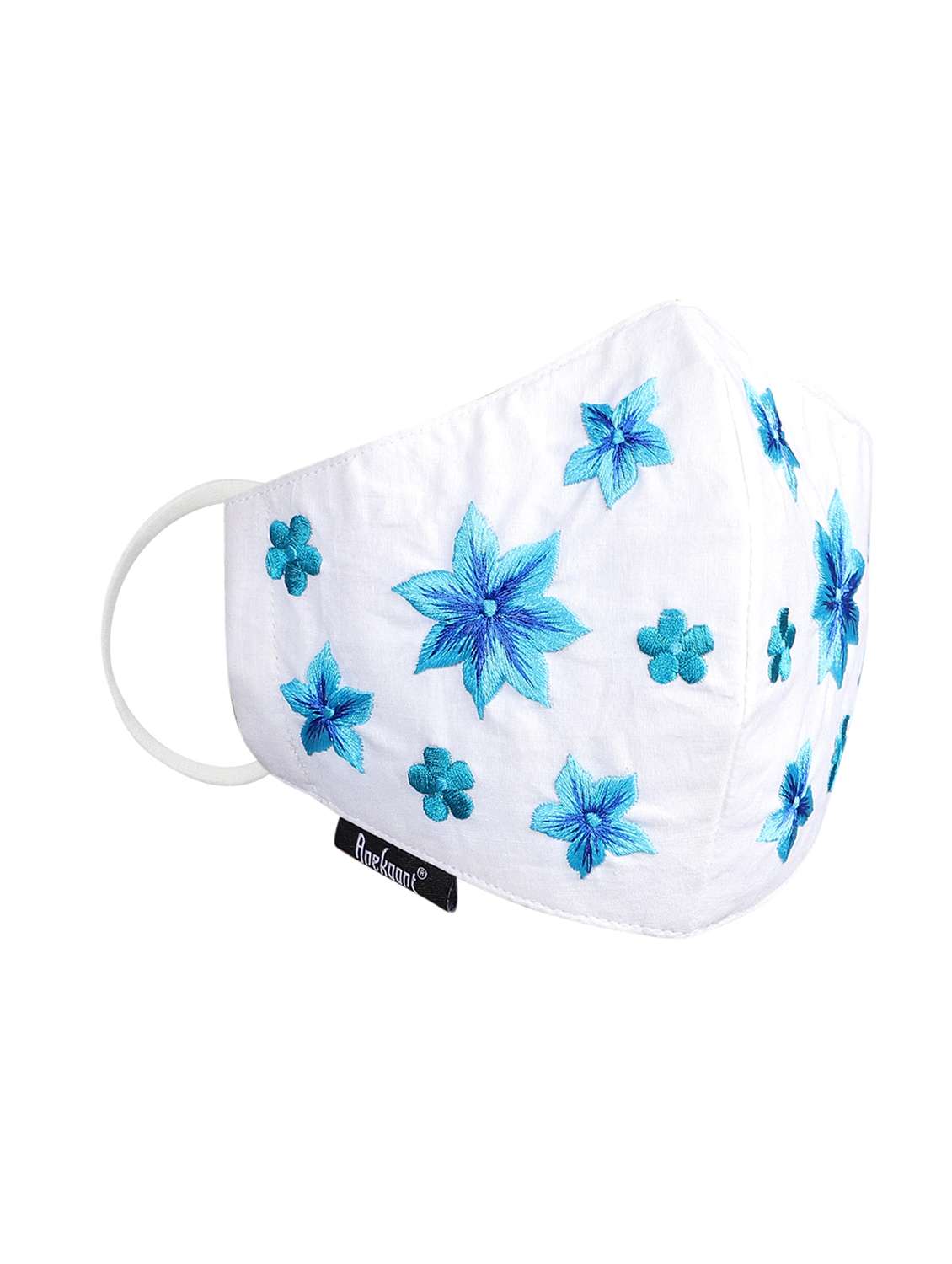 white cotton decorative women mask - 17535001 -  Standard Image - 3