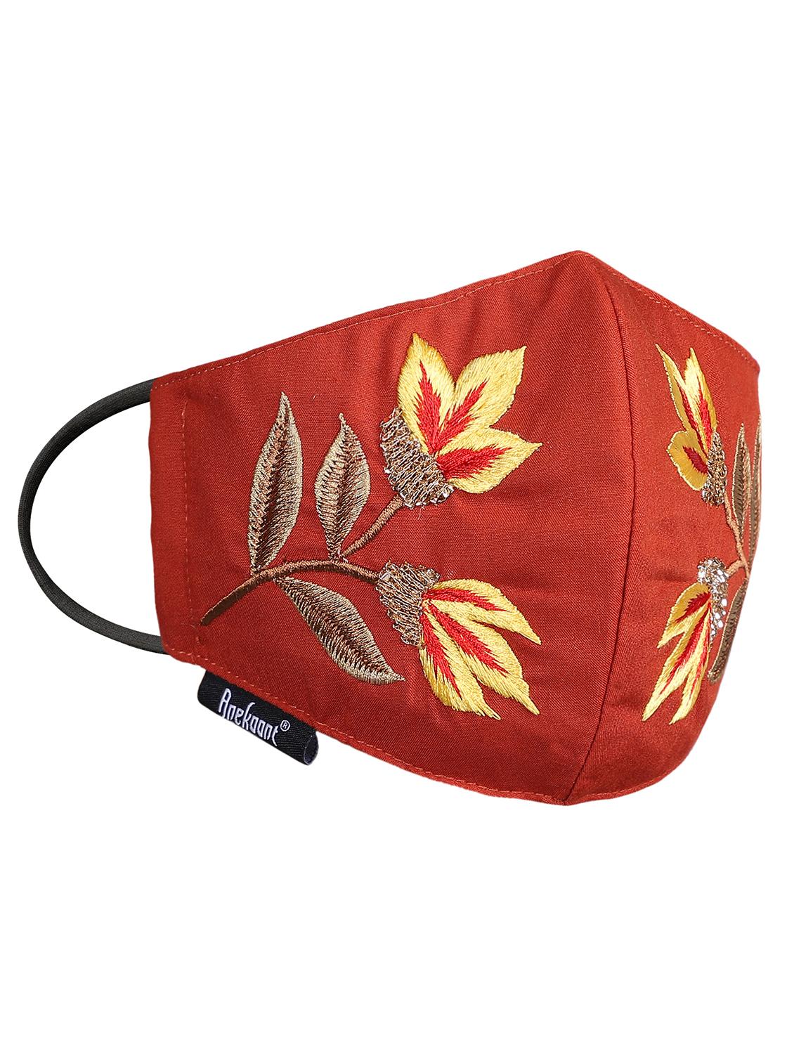 orange cotton decorative women mask - 17535008 - Standard Image - 3
