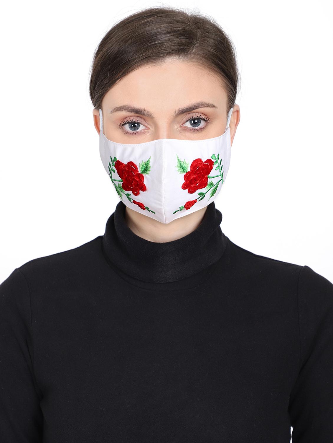 embroidered anti-pollution women mask - 17535010 - Zoom Image - 0