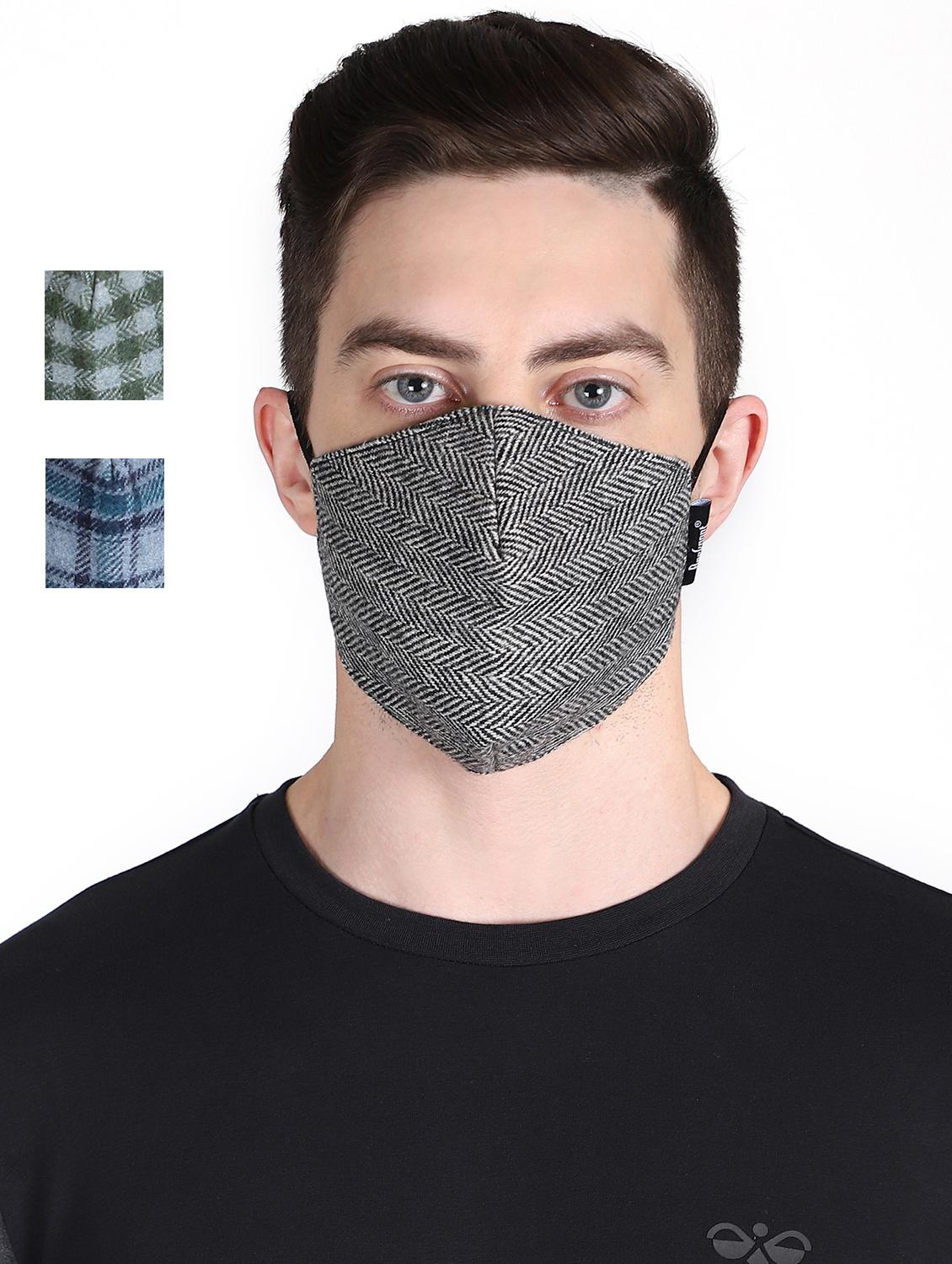 multi colored 3 layer filteration  outer layermade from woolen fabric. inner made poly cotton which is extra soft and dries fast. middle 3rd of micro fabric for an stage filtration. antipollution men mask - 17535079 -  Zoom Image - 0