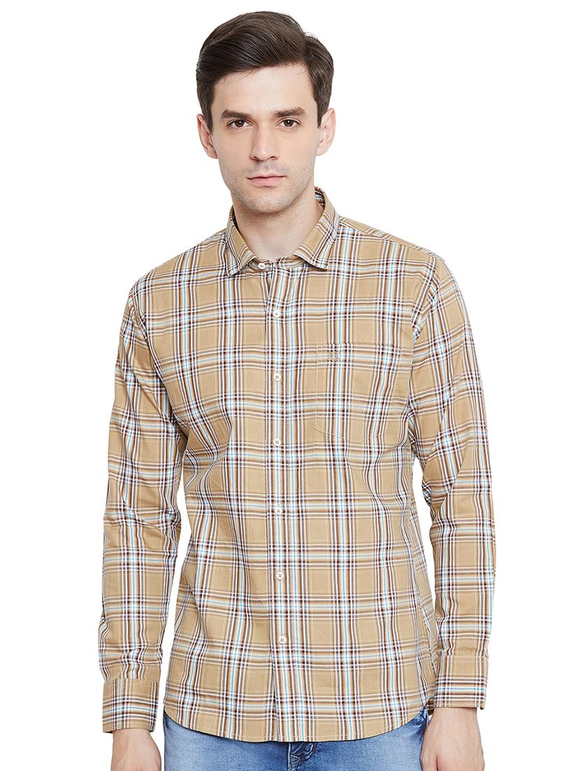 beige checkered casual shirt - 17535726 - Zoom Image - 0