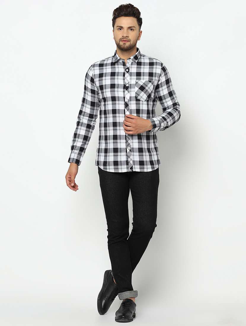 white checkered casual shirt - 17535758 -  Standard Image - 3