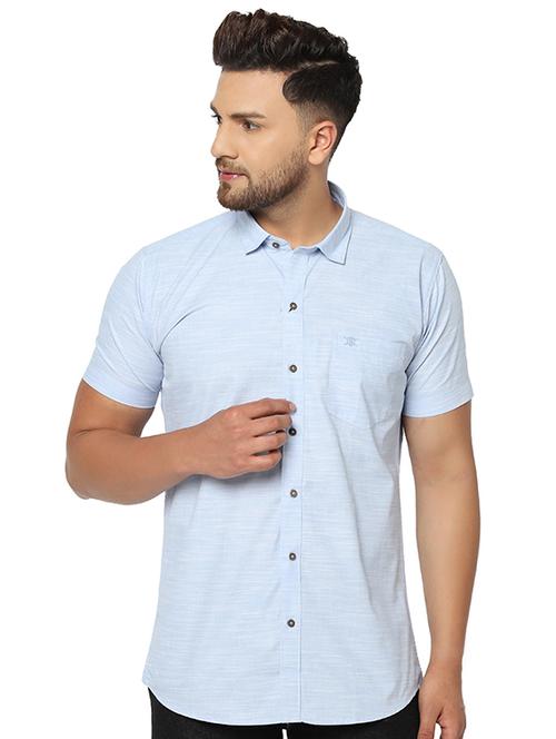 light blue printed casual shirt - 17535765 -  Standard Image - 0
