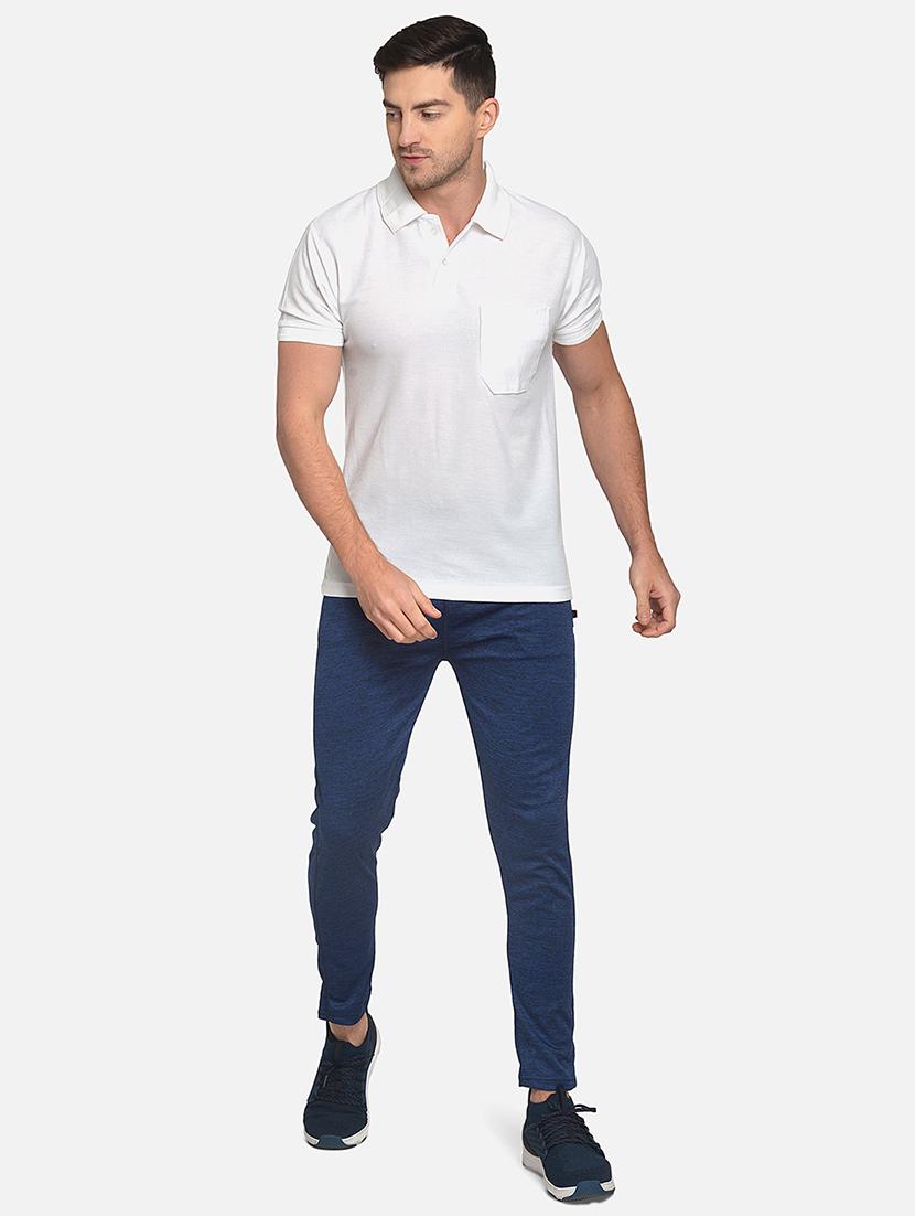 blue solid full length track pant - 17536684 - Standard Image - 3