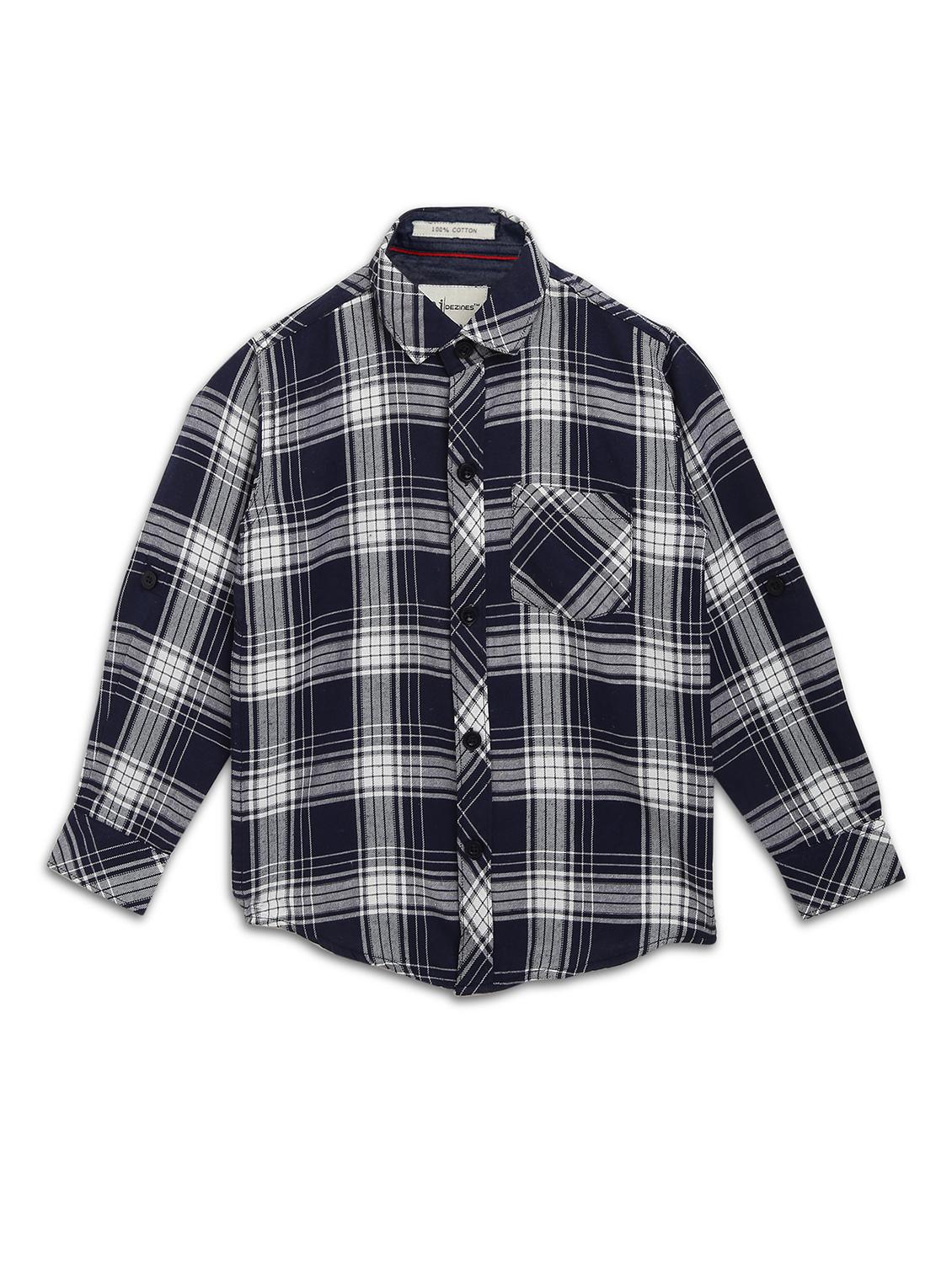 navy blue checkered shirt - 17536707 - Zoom Image - 0