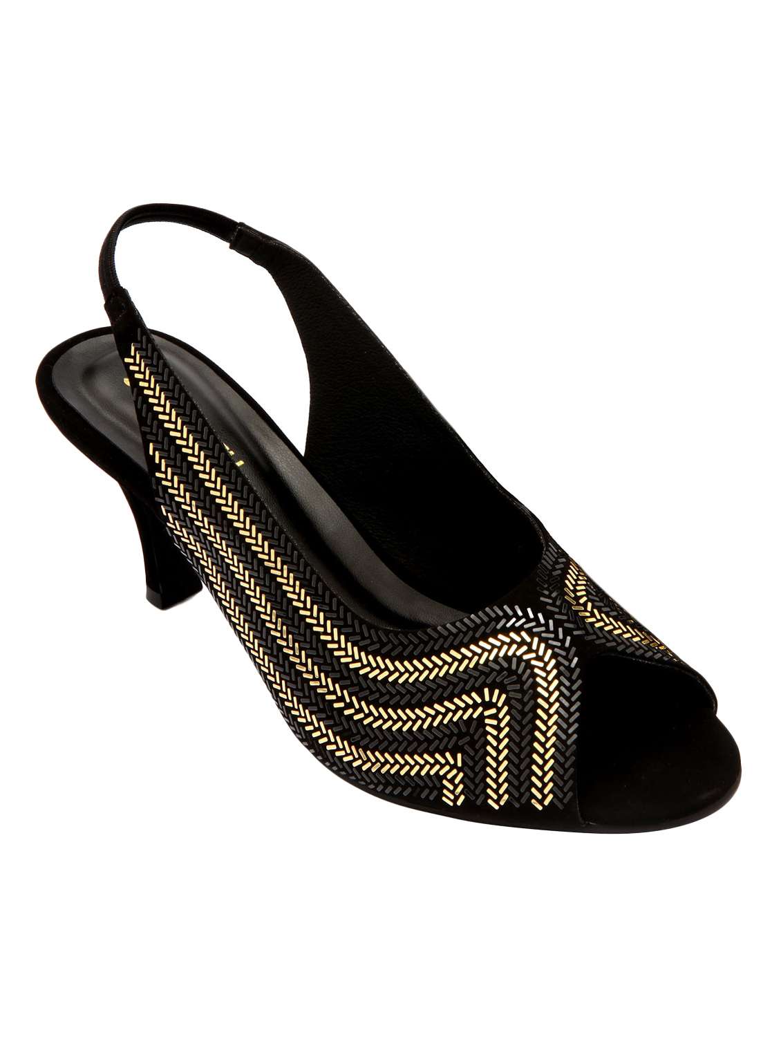 black synthetic back strap sandals - 17538475 -  Zoom Image - 0