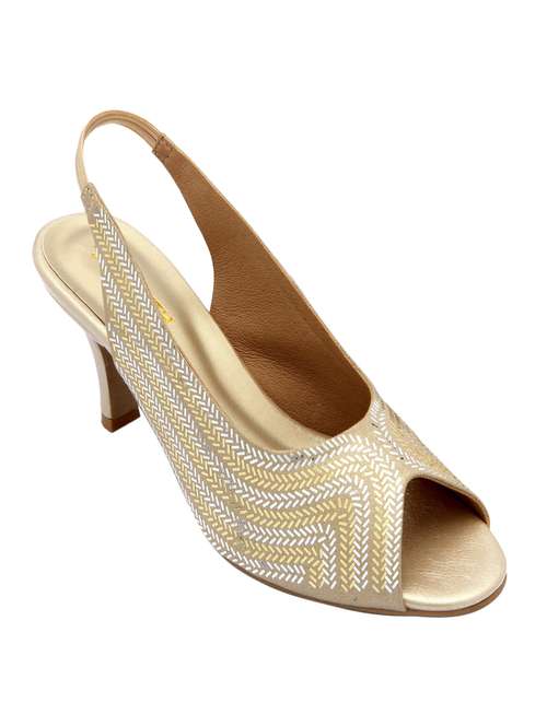 gold synthetic back strap sandals - 17538476 -  Standard Image - 0