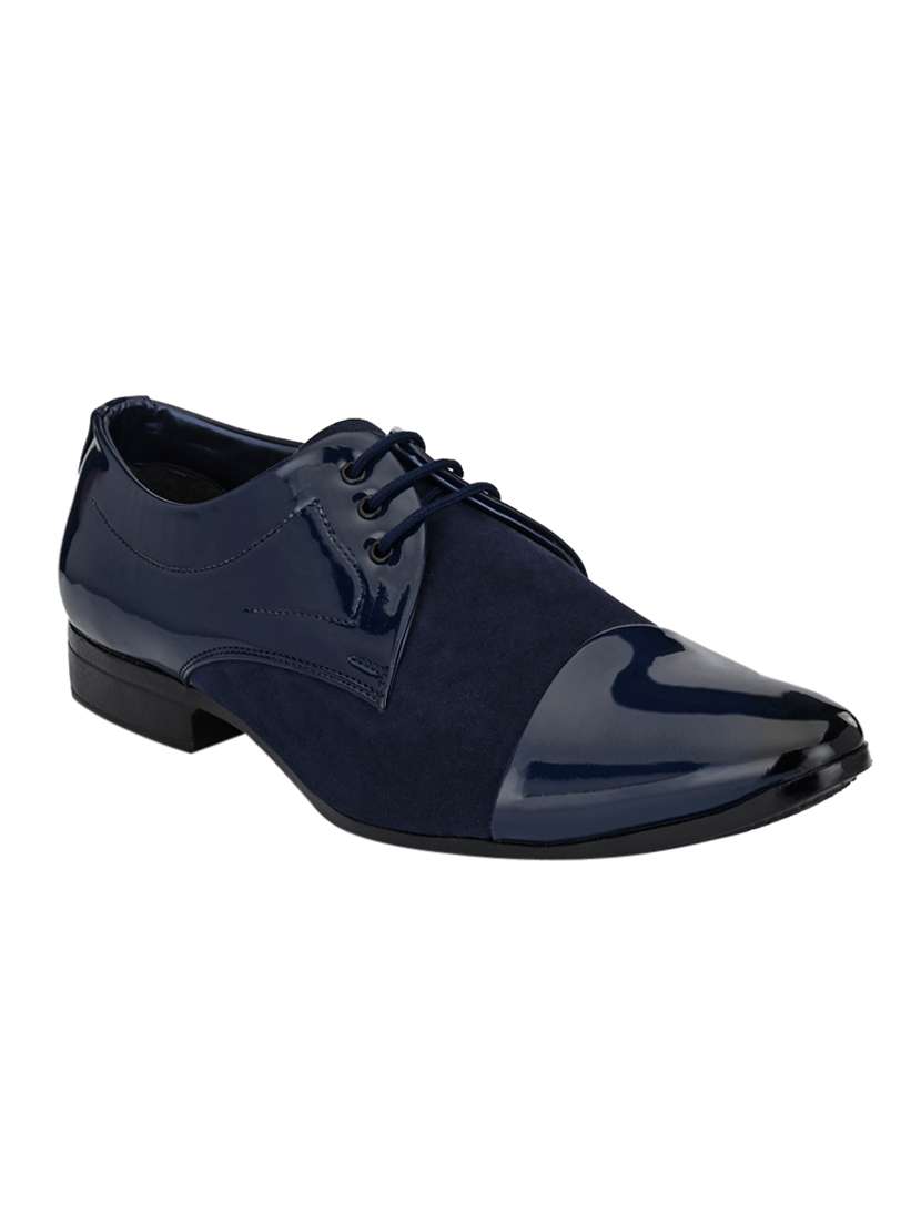 navy synthetic & mesh laceup derbies - 17539374 -  Zoom Image - 0