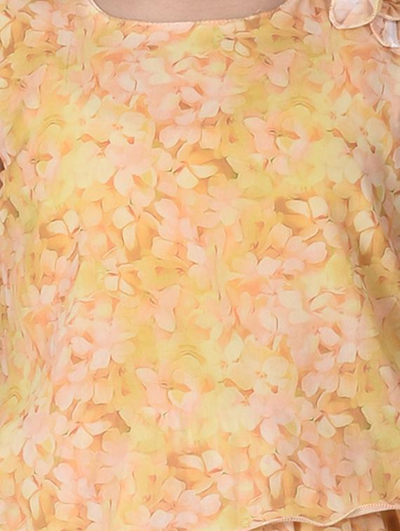 orange layered floral frock - 17539420 - Standard Image - 3