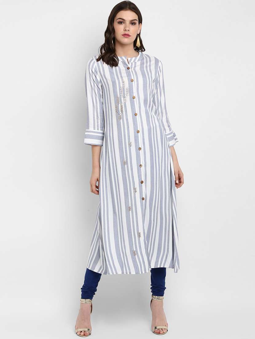 striped straight kurta