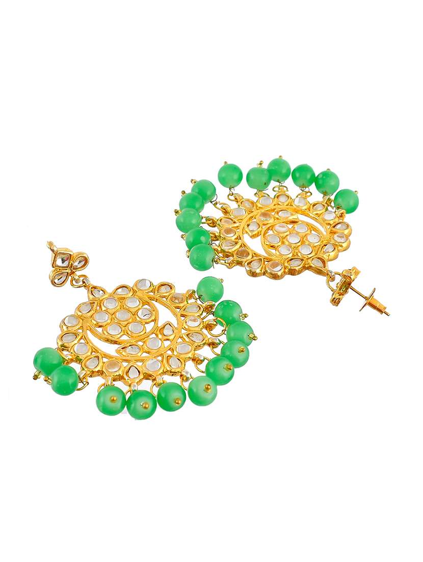  kundan & pearl jadau necklace with earrings and maangtikka - 17540187 -  Standard Image - 3