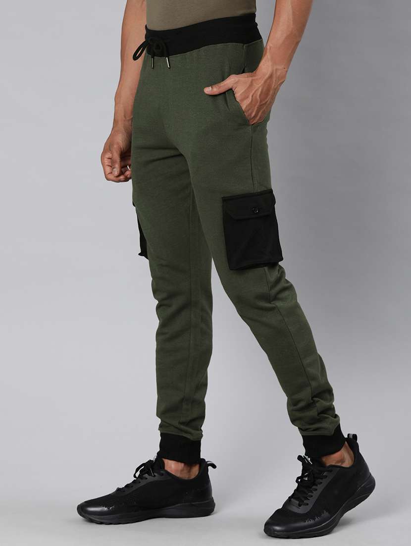 olive green solid jogger