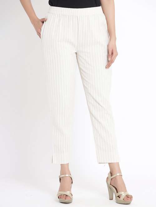 off-white striped tapered pant - 17540221 - Standard Image - 0