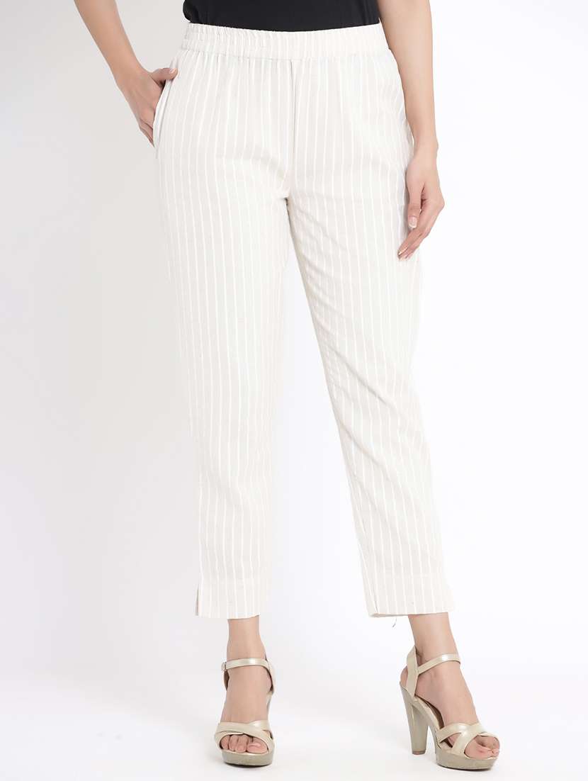 off-white striped tapered pant - 17540221 - Zoom Image - 0