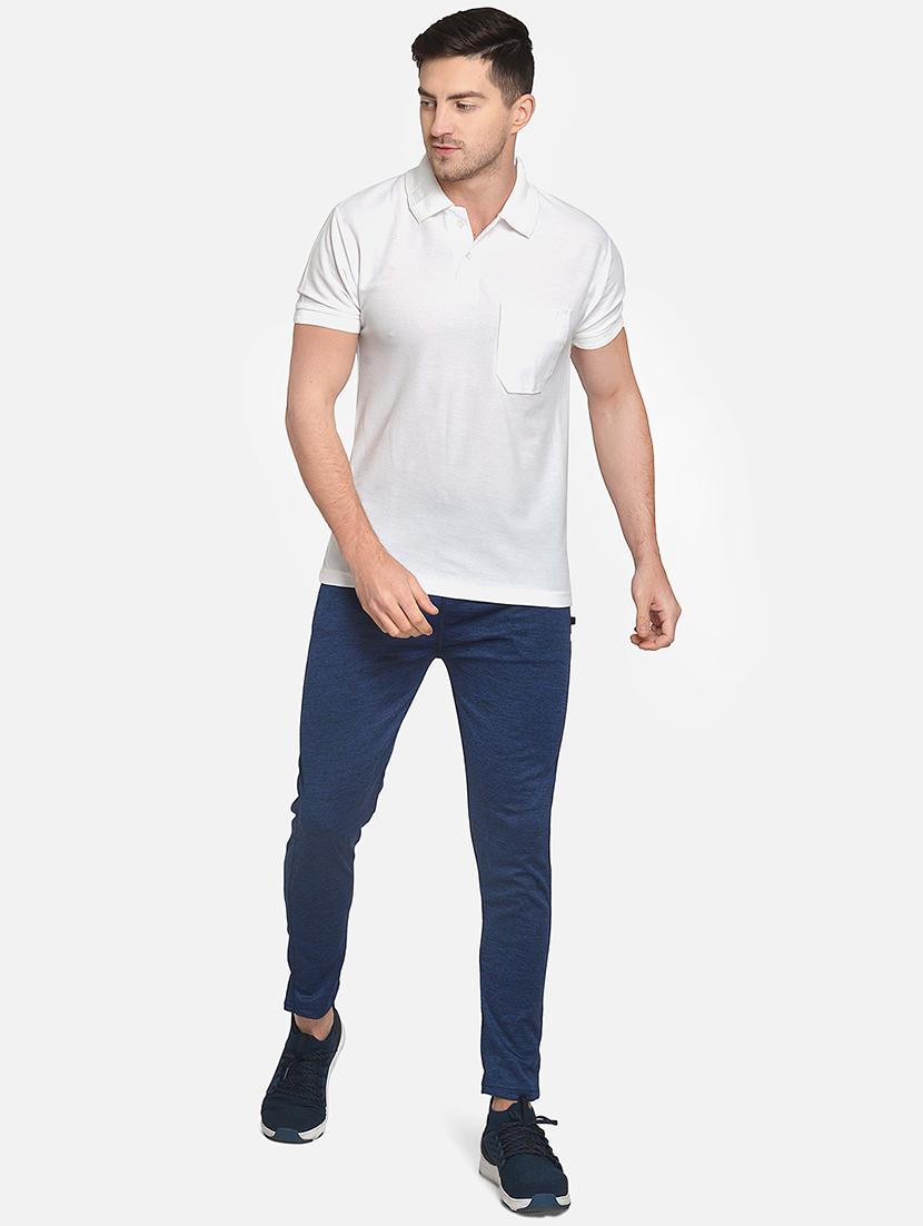 blue solid ankle length track pant - 17540324 - Standard Image - 3