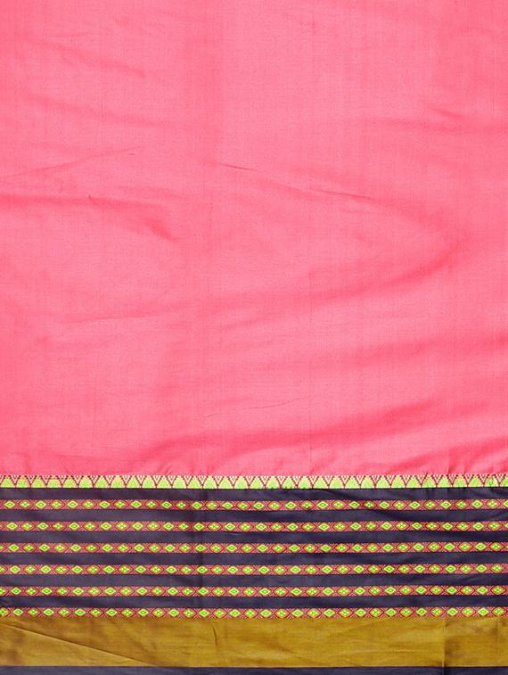 solid bordered saree with blouse - 17541283 - Standard Image - 3