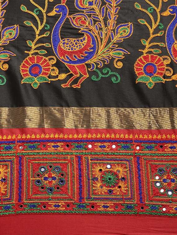 women's embroidered saree with blouse - 17541297 -  Standard Image - 3