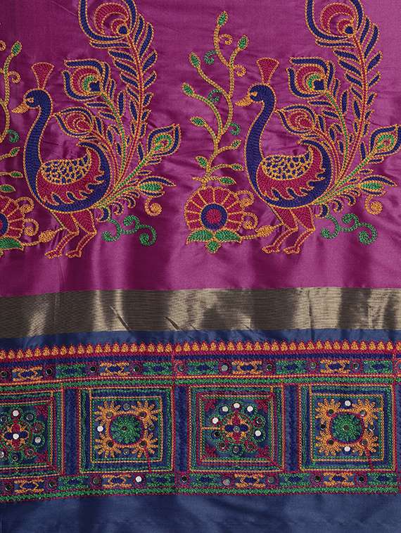 women's embroidered saree with blouse - 17541298 -  Standard Image - 3