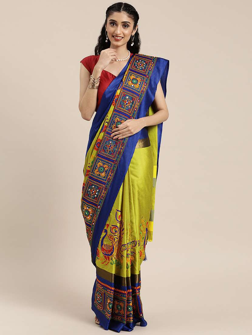 women's embroidered saree with blouse