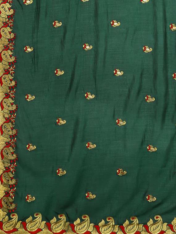 women's embroidered saree with blouse - 17541315 - Standard Image - 3