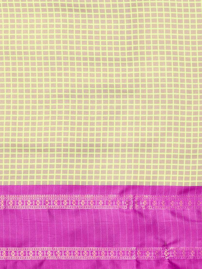 check printed saree - 17541369 - Standard Image - 3