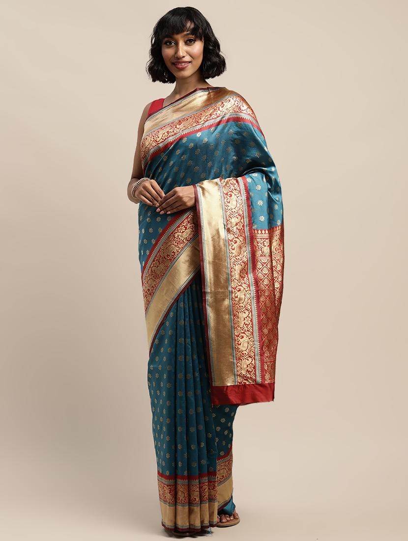 ethnic motifs banarasi saree with blouse - 17541383 -  Zoom Image - 0