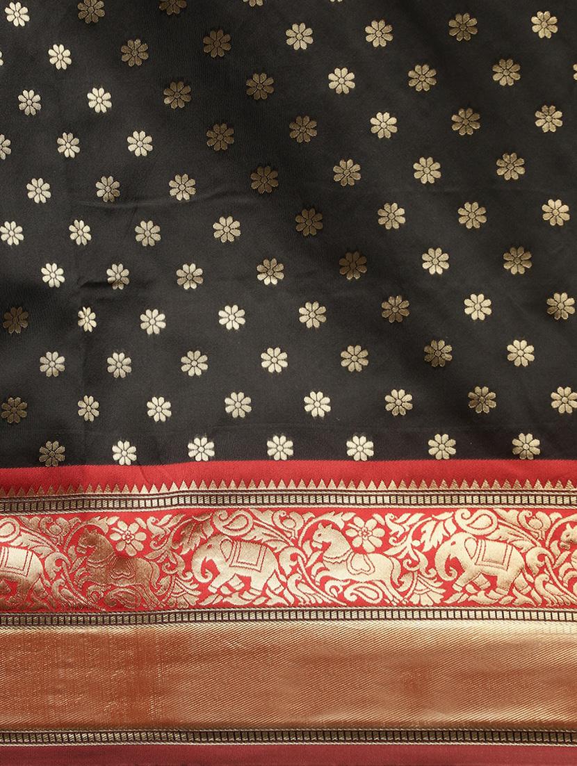ethnic motifs banarasi saree with blouse - 17541385 - Standard Image - 3